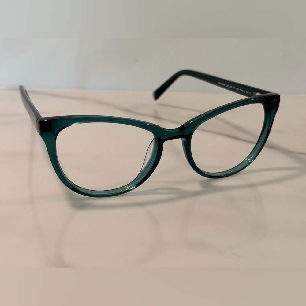 Warby Parker Eyeglasses Shea N 728 Peacock Green Cat Eye Frame 50 17 140 Glasses